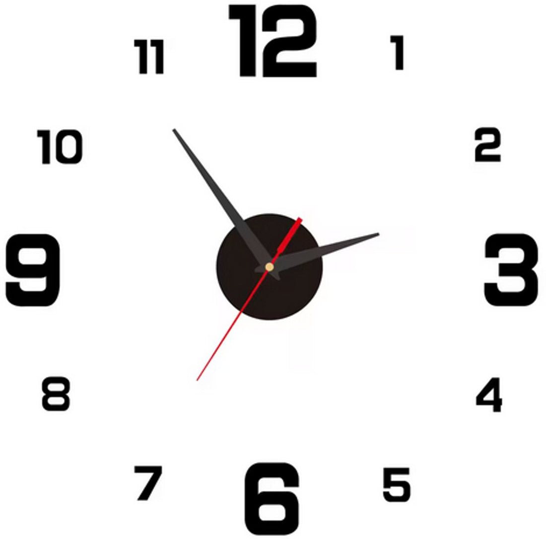 3D Kreative Rahmenlose DIY-Wanduhr - Digitale Wanduhr mit leisem Uhrwerk - Antiker Stil - Wanddekoration für Wohnzimmer, Schlafzimmer oder Büro - Wandaufkleber