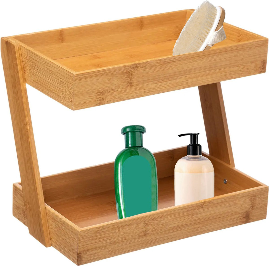 5Five bathroom shelf with 2 tiers - 32 x 23 x 26 cm - bamboo wood