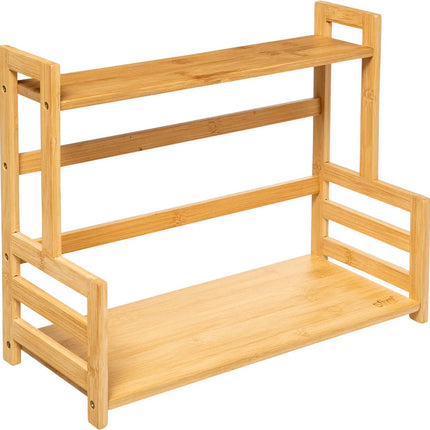 Zeller kruidenrek/opbergrek/aanrecht organizer staand - 41 x 18 x 34 cm - bamboe hout