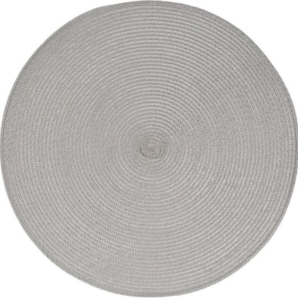 Secret de Gourmet ronde placemat - Set van 8x stuks - lichtgrijs - gevlochten kunststof - Dia 38 cm - Onderleggers