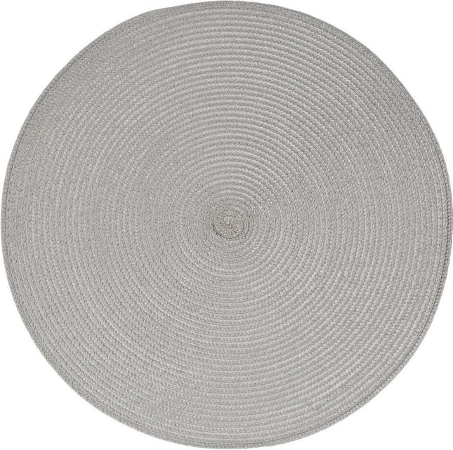Secret de Gourmet ronde placemat - Set van 8x stuks - lichtgrijs - gevlochten kunststof - Dia 38 cm - Onderleggers
