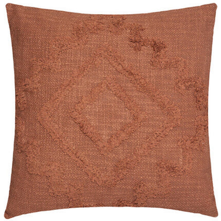 Inca Terracotta Kussen 40x40 cm - Getuft Katoen Mix Kussen - Met Rits - Sierkussen
