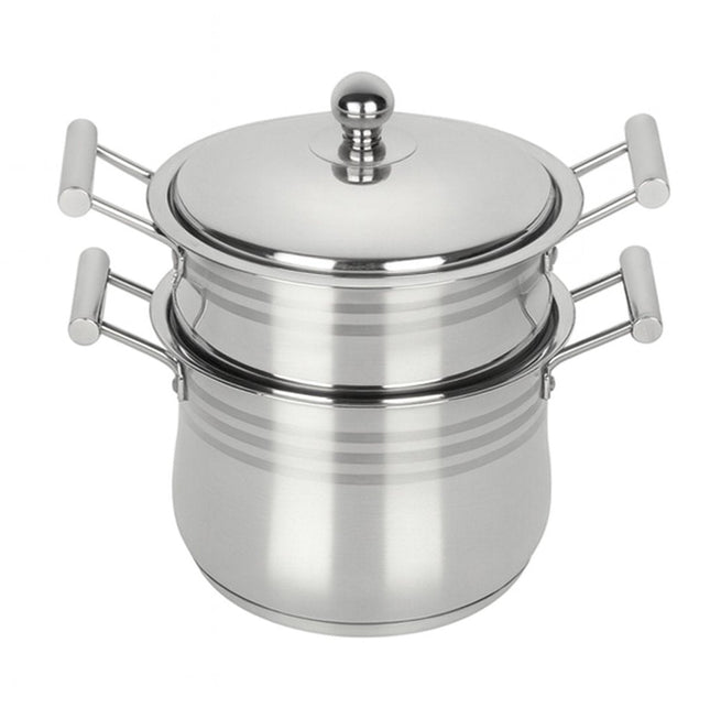 Hakal Couscouspan 4 liter - RVS Pan voor Inductie - PFOA Vrij - Geschikt voor Alle Warmtebronnen - Couscoussier