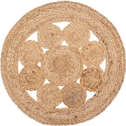 Atmosphera Placemats Jute – Set van 6 – Ø 38 cm – Beige – Scandinavisch Design – Onderleggers Eettafel