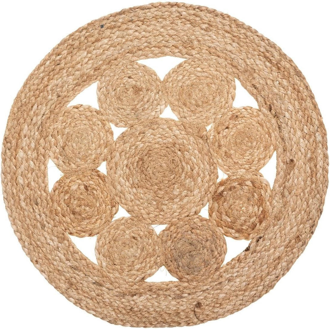 Atmosphera placemats van jute – set van 4, rond Ø 38 cm, beige