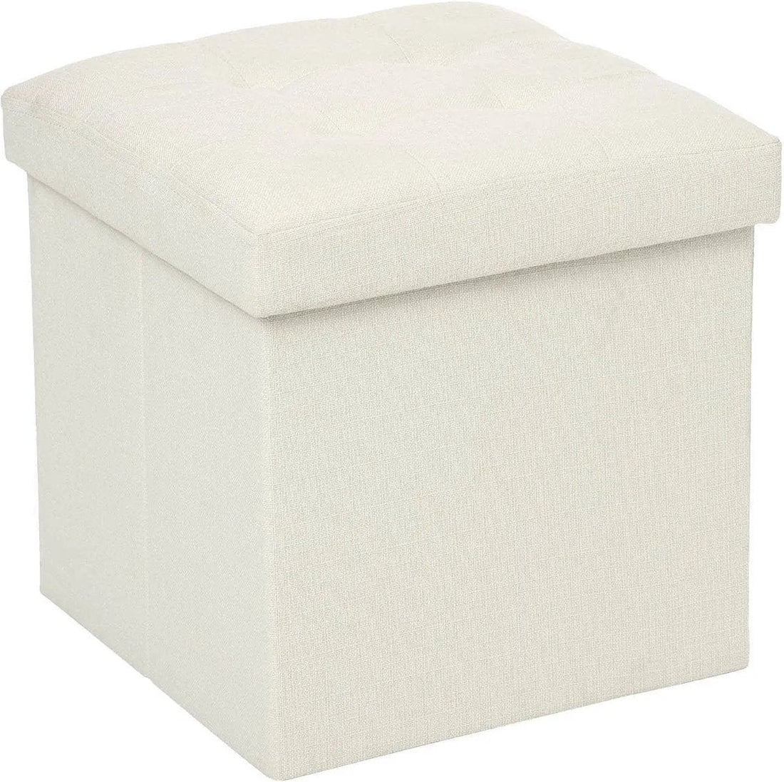 Atmosphera poef met opbergruimte – opvouwbare hocker, beige, 38 x 38 cm