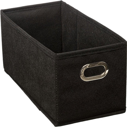 5Five Opbergmand/kastmand - zwart - linnen - 7 liter - 31 x 15 x 15 cm - Opbergbox - Vakkenkast manden