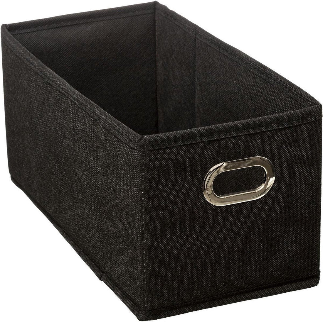 5Five Aufbewahrungskorb / Schrankkorb - schwarz - Leinen - 7 Liter - 31 x 15 x 15 cm - Aufbewahrungsbox - Regalkörbe