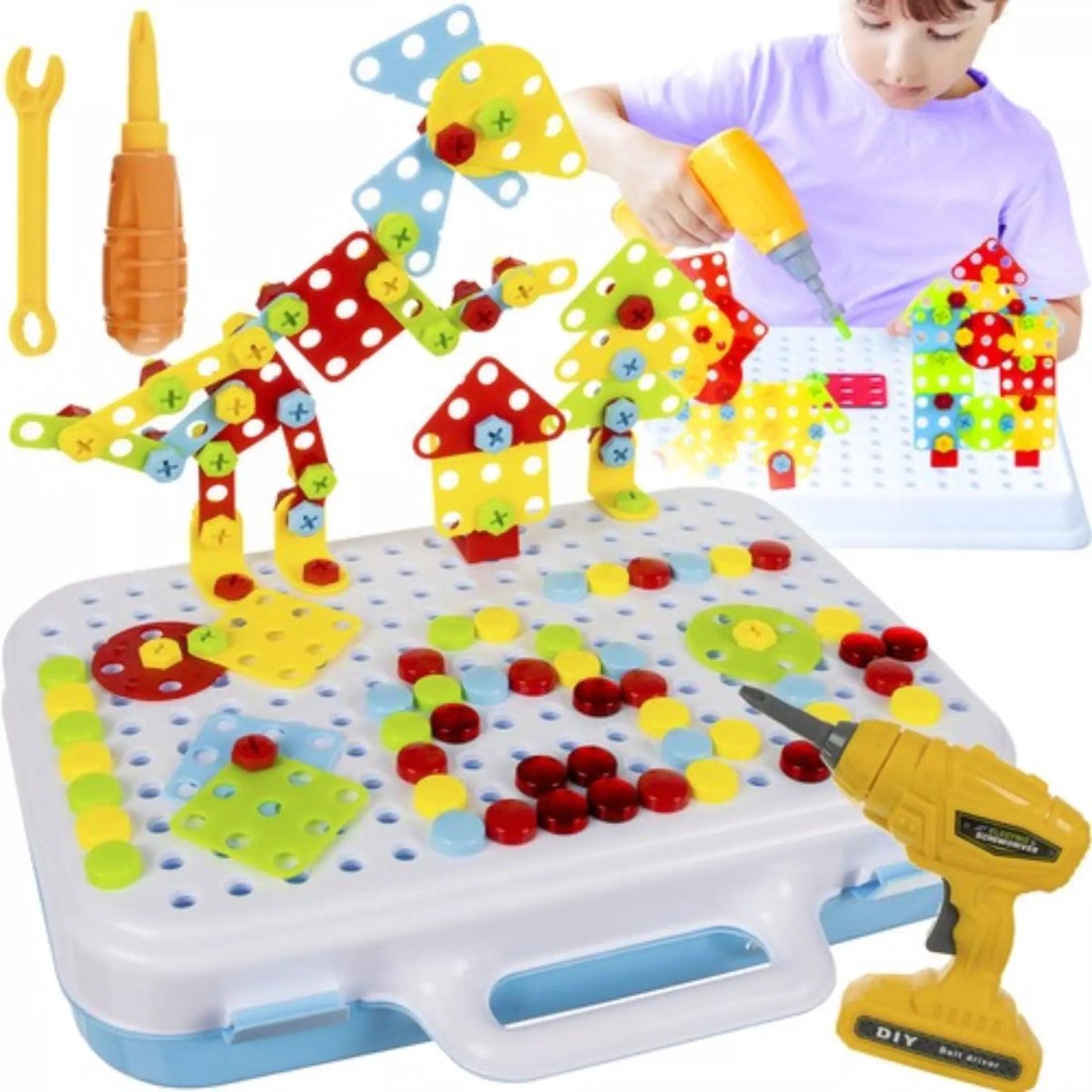 Kruzzel Set de mosaïques créatives avec tournevis électrique