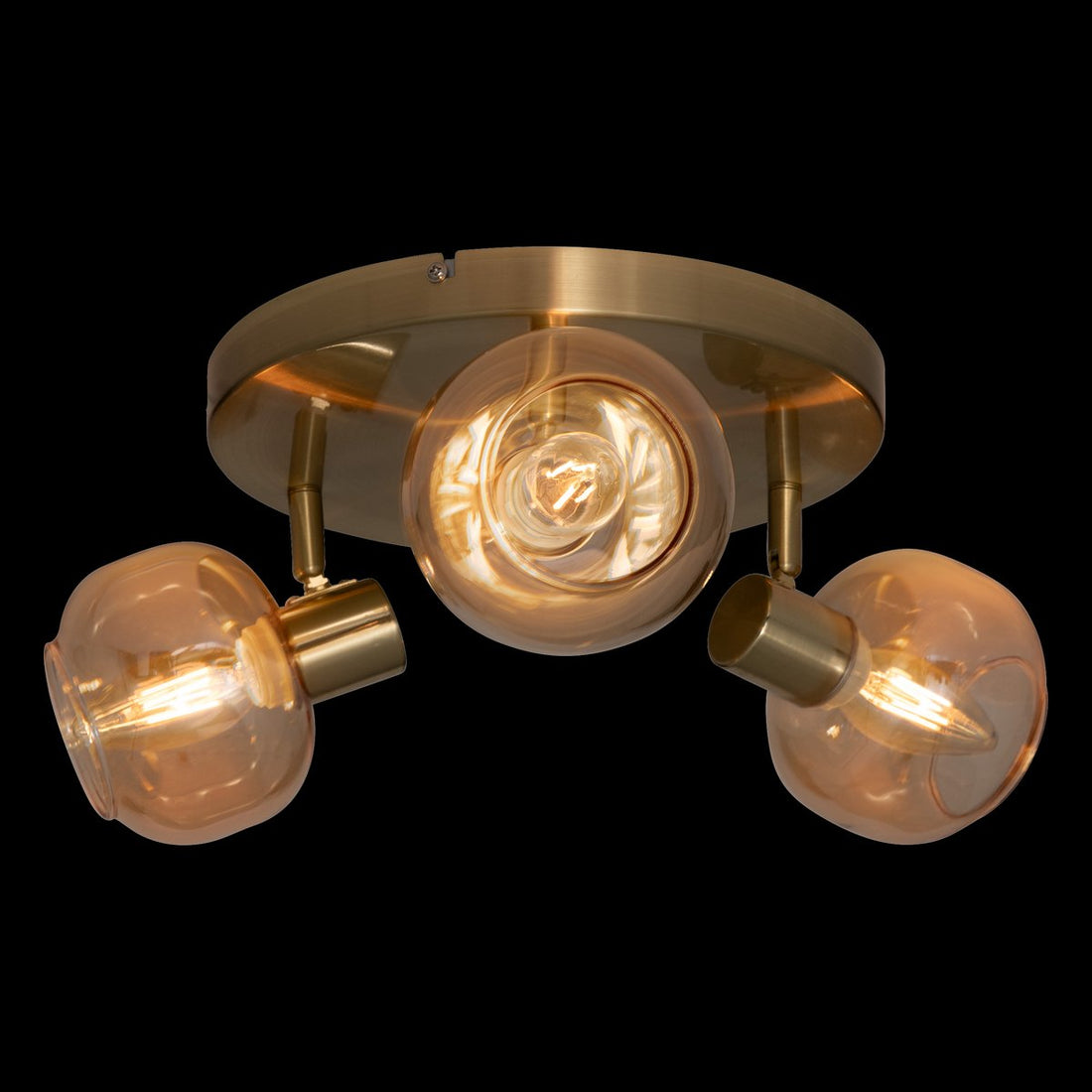Plafonnier Atmosphera Pilia - Ø25xH16 cm - Or / Ambre