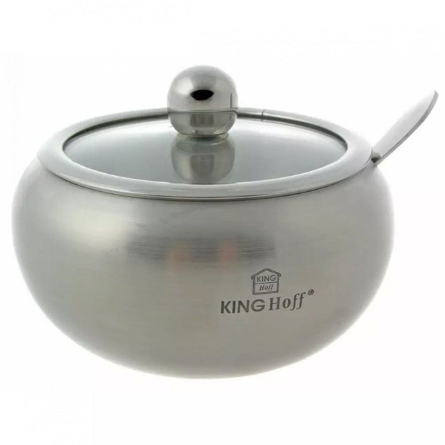 STALEN SUIKERKOM MET LEPEL KINGHOFF KH-3732 SATIN