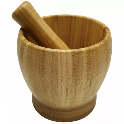 Bamboe Vijzel met Stamper – 100% Natuurlijk Bamboe – Kruiden & Pesto – Ø11,5 cm