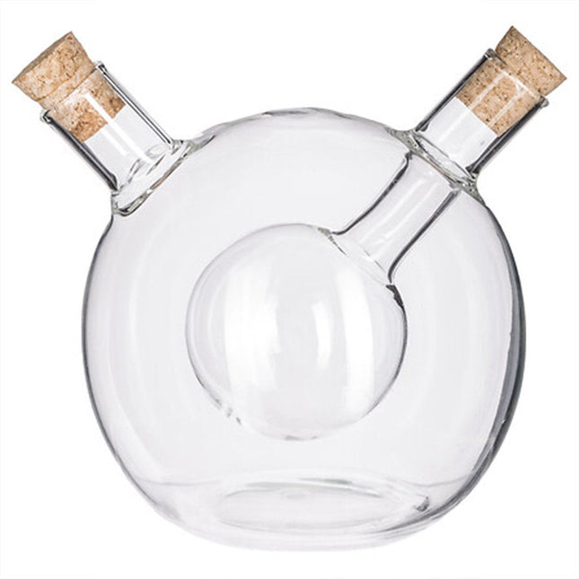 Secret de Gourmet Azijn/Olie flessen tafelset - glas - bolvorm - olijfolieflessen