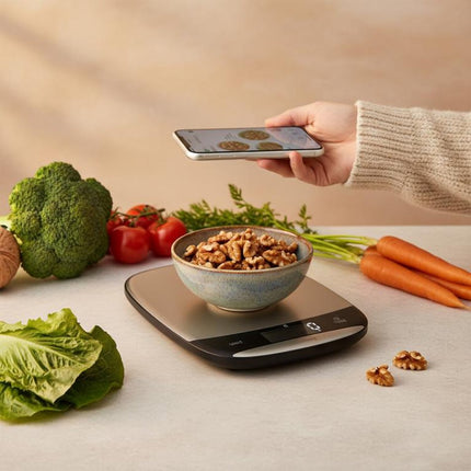Klausberg KB-7936 Digitale Keukenweegschaal 10 kg – RVS INOX, USB-C Oplaadbaar, 1g Nauwkeurig, TARE Functie, Vloeistofmeting