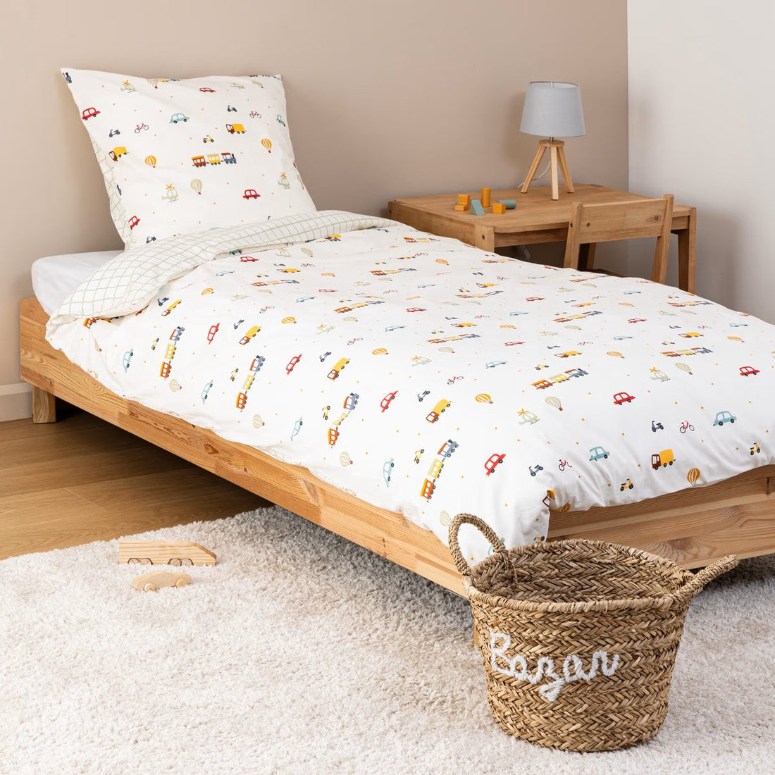 Atmosphera Kids Duvet Cover Set with 1 Pillowcase 140x200cm/65x65cm - Car