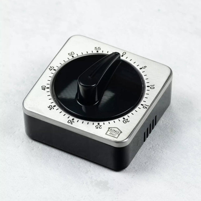 KINGHoff Mechanische Keukenwekker - Magnetische RVS Kooktimer met Draaiknop - 60 Minuten - Kookwekker - KH1676