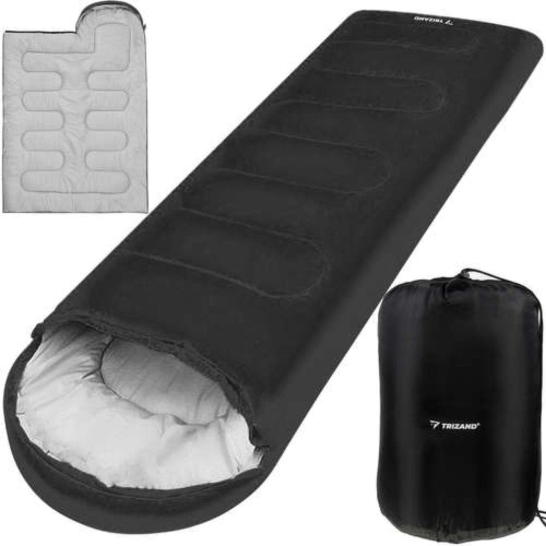 Trizand 2in1 Touristen-Schlafsack 21084 | Schlafsack Schwarz | Sleeping bag