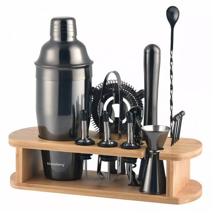 Klausberg 7582 - Barset - cocktailset - bartending - 16 delig - Zwart