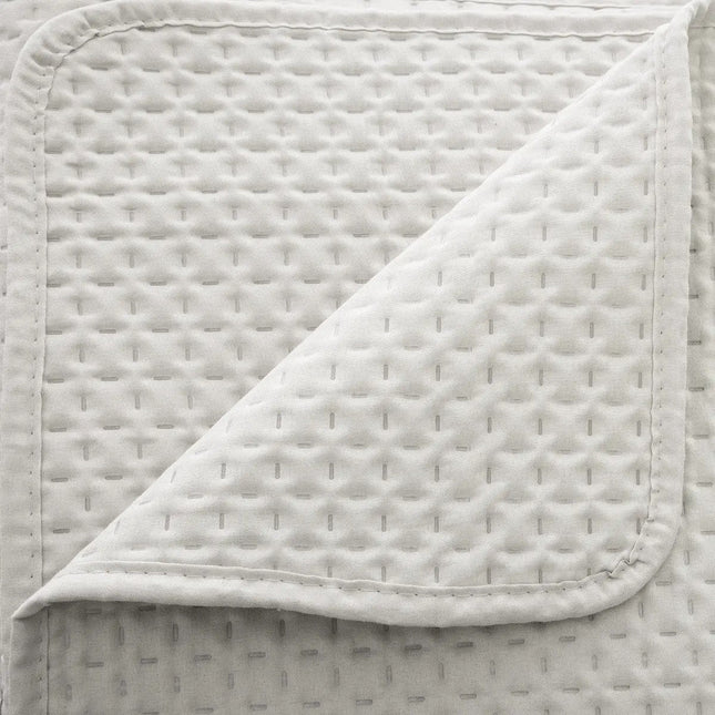 Atmosphera Bedsprei Dolce Vita - ivoor wit - 240 x 260 cm - polyester - luxe motief - plaid - met 2 kussenslopen