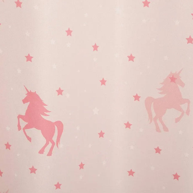 ATMOSPHERA Roze Verduisteringsgordijn met Glow In The Dark Eenhoorns 140 X 250 Cm