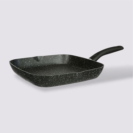 Grilleerpan van gesmeed aluminium 28x28 cm zwart