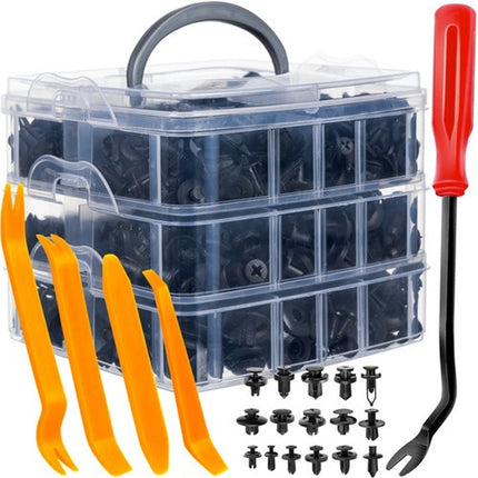 Xtrobb Auto clips set - 620x stuks - Universele bevestigingsclips - incl. verwijdertools