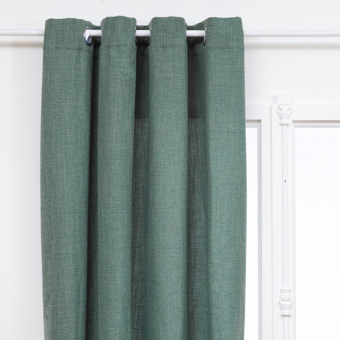 Atmosphera Clem Vorhang 140 x 260 cm - Fertiggardinen mit Haken und Ringen - Lindengrün