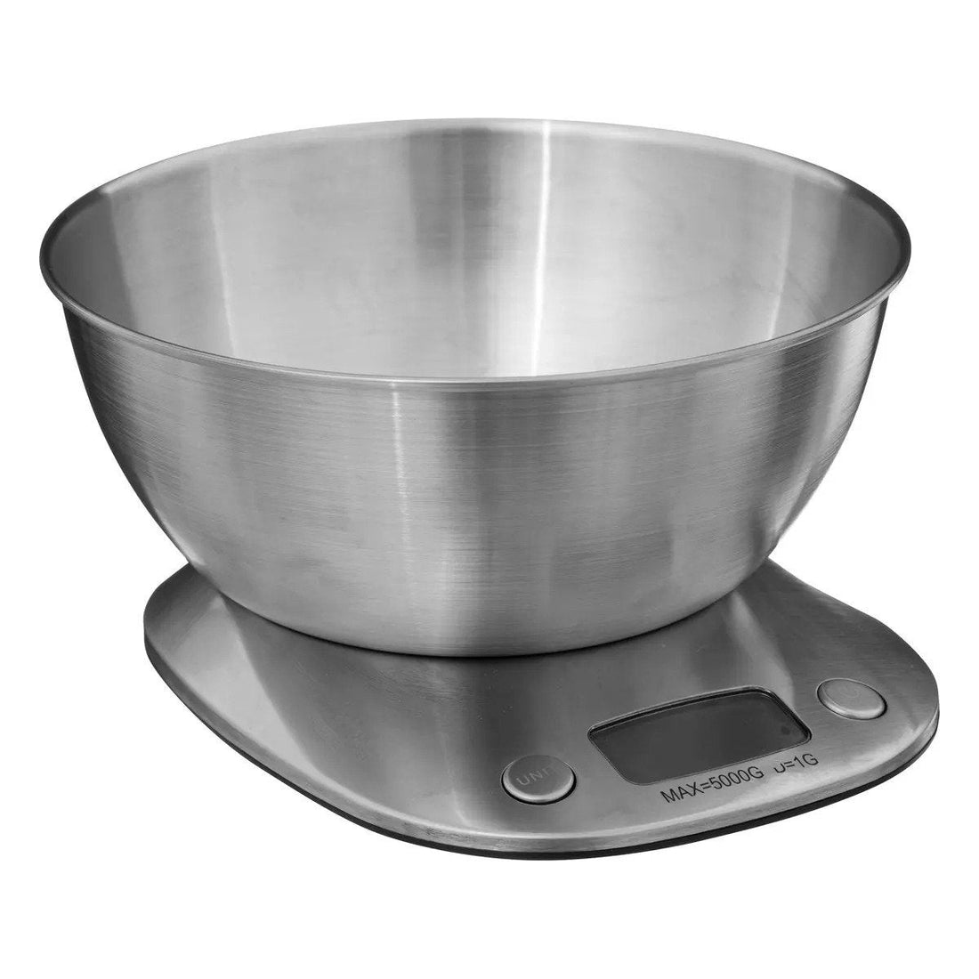 5Five digitale keukenweegschaal met kom – RVS, tot 5 kg, zilver
