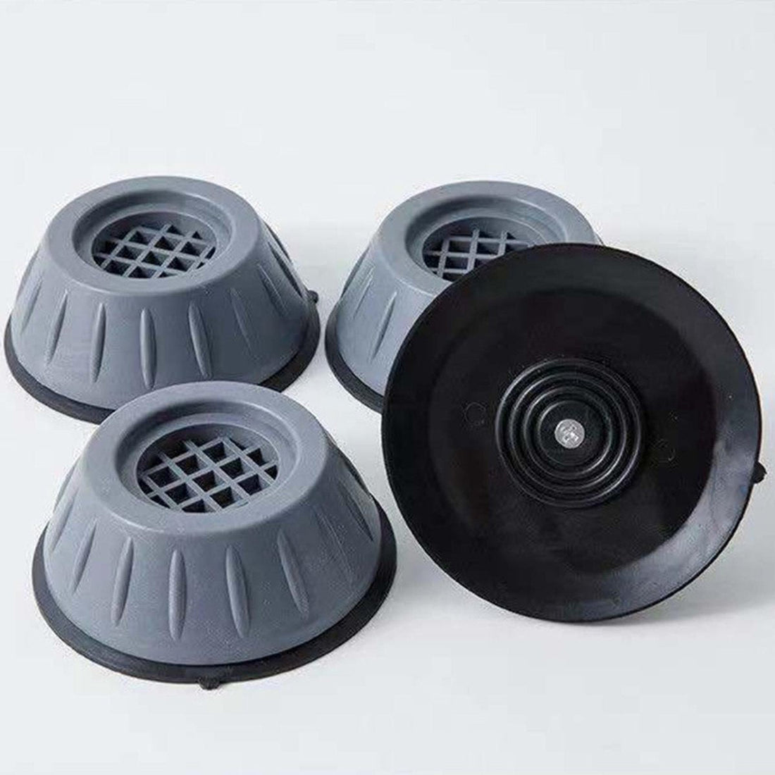 Premium Vibrationsdämpfer für Waschmaschine, Trockner & Möbel - Anti-Schock & Anti-Rutsch - Geräuschdämmend - Extra dick - Grau