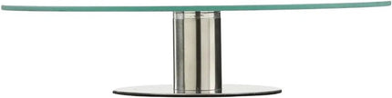 Draaibaar Taartplateau Met Voet |Glas/RVS|Ø 30cm