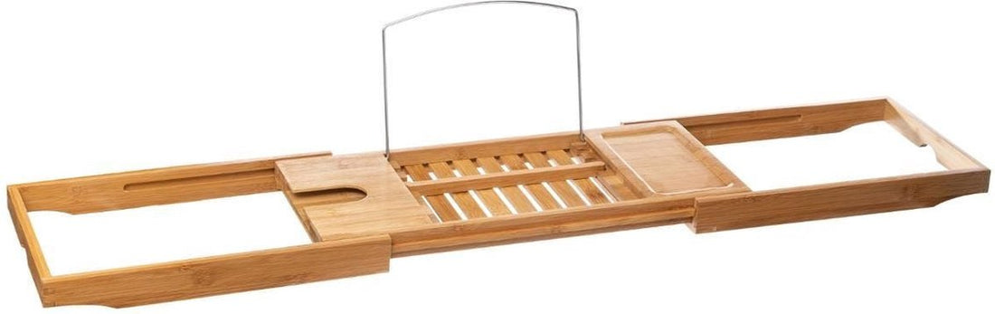 Luxuriöses Bambus-Badewannenbrett, ausziehbar/verstellbar 70-105 x 22 x 4 cm - Holzbrett für die Badewanne
