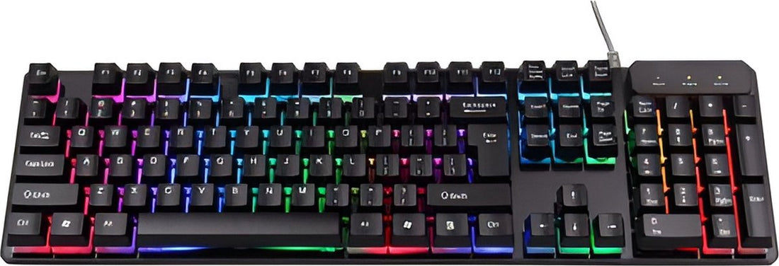 Gaming-Tastatur - Spritzwassergeschützt - RGB-LED-Beleuchtung - QWERTY - Plug & Play - Anti-Ghosting-Funktion - Lebensdauer: 15 Millionen Klicks