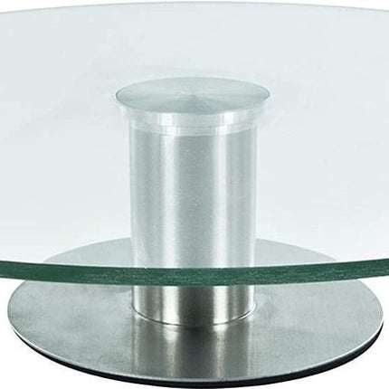 Draaibaar Taartplateau Met Voet |Glas/RVS|Ø 30cm