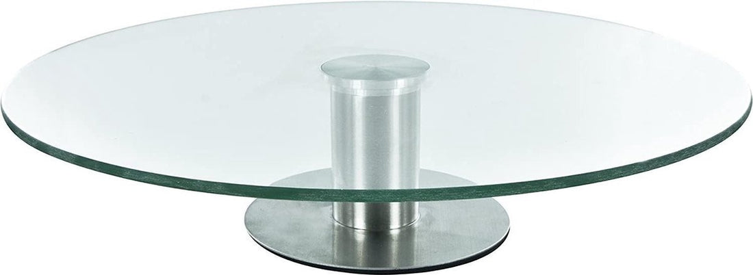 Rotating Cake Stand With Base | Glass/Stainless Steel | Ø 30cm