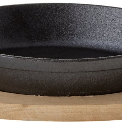 Cosy&Trendy Gietijzer gratinschaal op plank - ovaal - 30 x 17 x H5 cm - Set-1