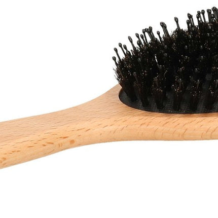 Haarborstel ovaal naturel met kunststof en varkenshaar 24,5 cm van hout - Persoonlijke verzorging artikelen
