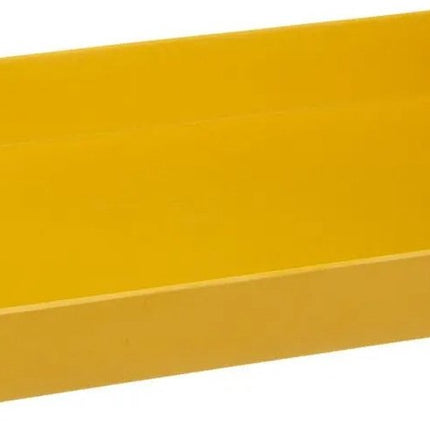 Dienblad/serveerblad rechthoekig 45 x 30 cm okergeel met handvaten - Serveerbladen, dienbladen & keukenbenodigdheden