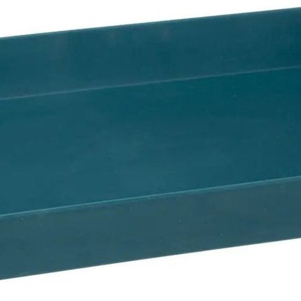 Dienblad/serveerblad rechthoekig 45 x 30 cm petrol blauw met handvaten - Serveerbladen, dienbladen & keukenbenodigdheden