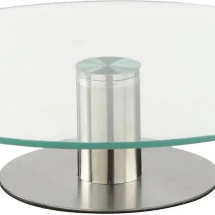 Draaibaar Taartplateau Met Voet |Glas/RVS|Ø 30cm