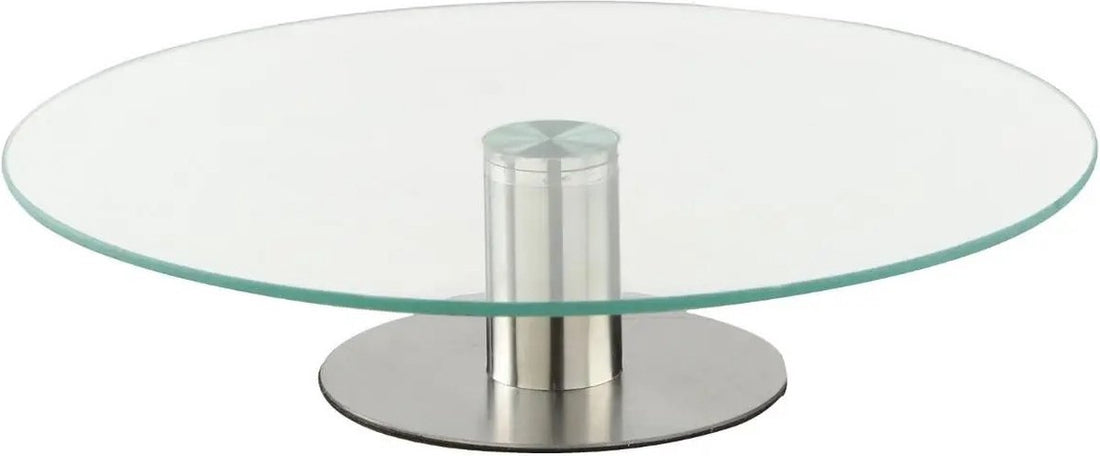 Rotating Cake Stand With Base | Glass/Stainless Steel | Ø 30cm
