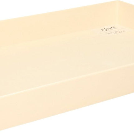 Dienblad/serveerblad rechthoekig - creme wit met handvaten - 45 x 30 cm