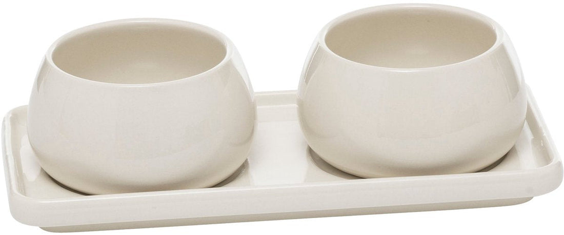 Secret de Gourmet Nora aperitiefset – 2 schaaltjes op dienblad, wit
