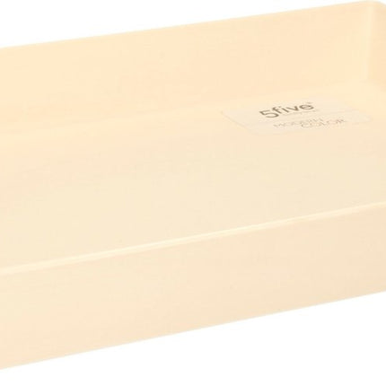 Dienblad/serveerblad rechthoekig 35 x 25 cm beige/creme met handvaten