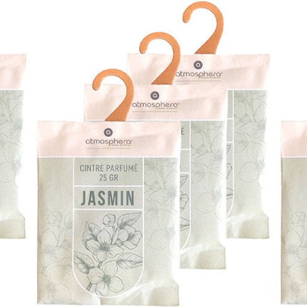 Atmosphera Geurzakjes jasmine - 9x - met ophanghaak - geurkaartjes/luchtverfrisser