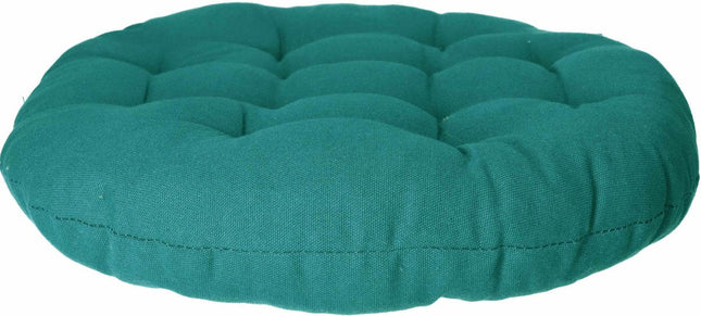 Atmosphera Tuinstoelkussen - petrol groen - katoen - 38 x 38 x 6.5 cm - wicker zitkussen rond