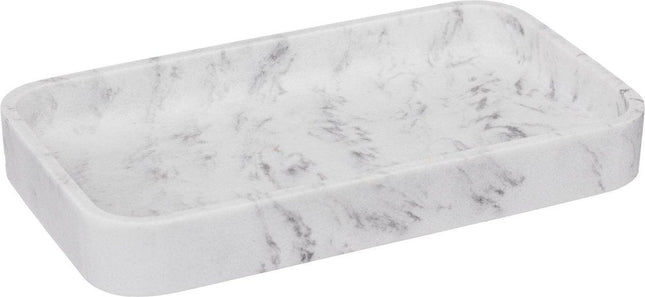 Kleine decoratieve dienblad voor de badkamer, marmer patroon, 19,2 x 11,3 x 2,5 cm