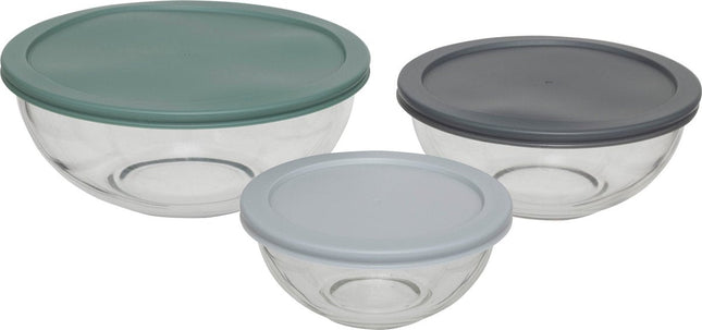 5Five Glazen Voorraaddozen - Set van 3 stuks - Ø23xH9cm - Multi