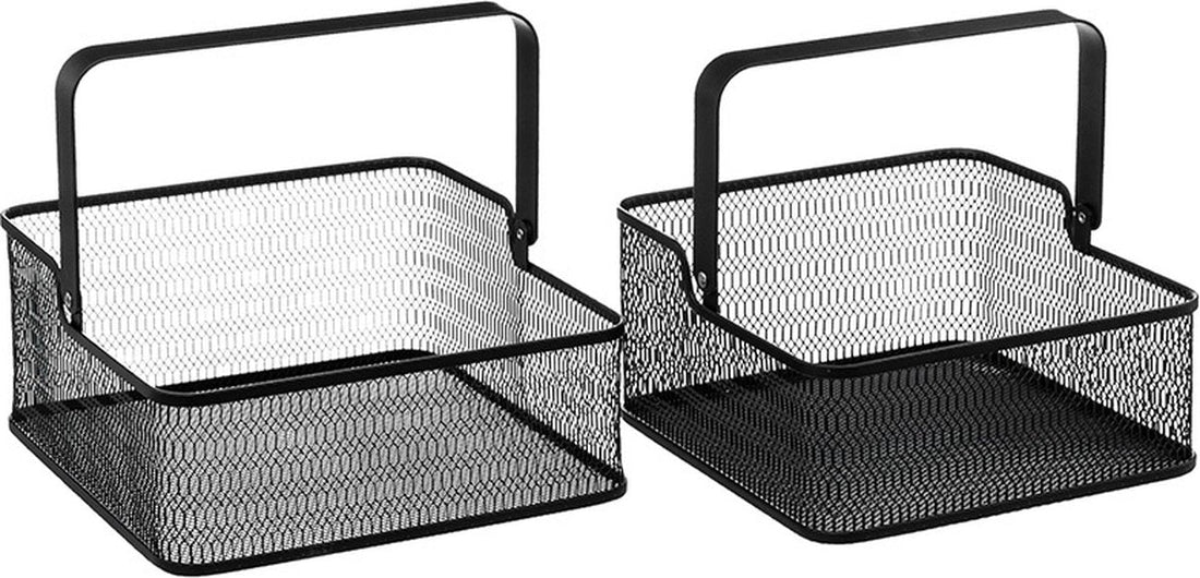 5Five Schwarze Metallkörbe, 2 Stück
