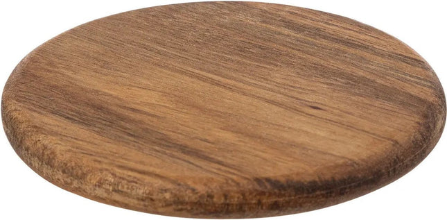 Secret de Gourmet onderzetters voor glazen - 12x - luxe Acaciahout - Dia 10 cm - rond - gelakt - modern en klassiek