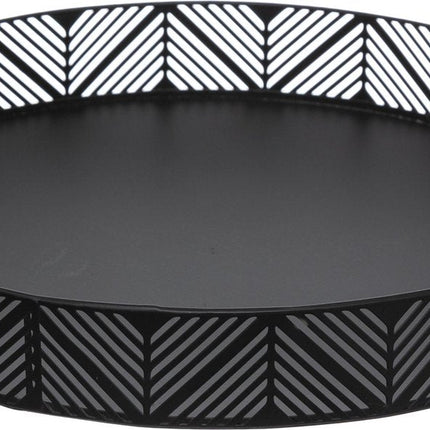 Secret de gourmet Dienblad zwart 30 cm - Serveer blad - Opdienblad - decoratieve schaal